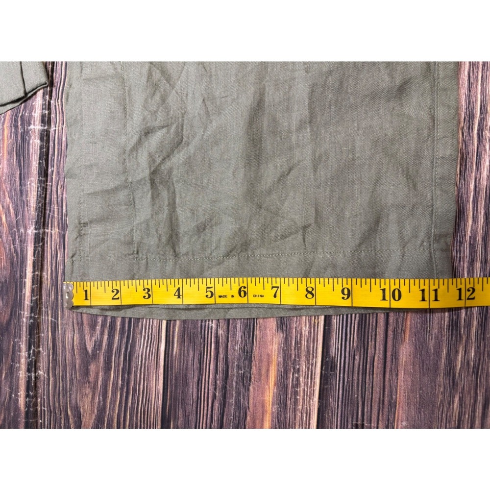 Athleta Wide Leg Pants Womens Size L Sage Green 100% Linen Drawstring Relaxed - Picture 7 of 14